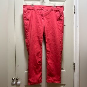 LOFT Marisa Fit Coral Pink Chino Pants Size 14